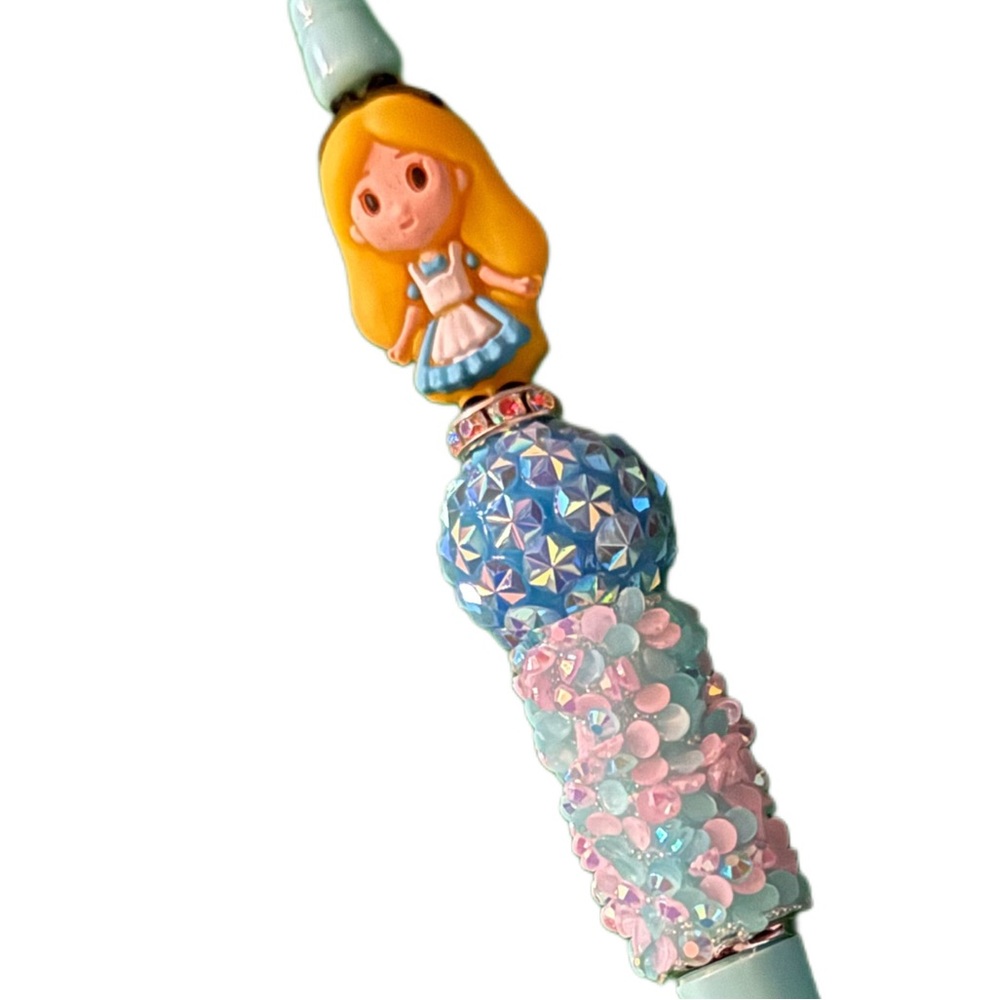 Disney Handmade Alice in Wonderland Pen - Blue and Pink